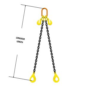 Chain Sling Grade 80 Adjustable Double Leg 1/2" x 10'