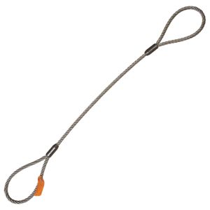 Élingue en Câble Métallique 1/2″ × 6′ Galvanisée avec Œillets Bouclés
