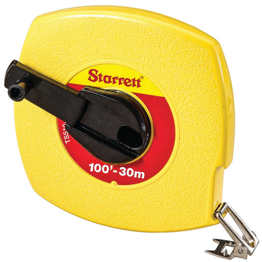 Ruban long en acier Starrett 3/8'' x 100'/30m, gradué en millimètres, anglais/métrique, bobine fermée