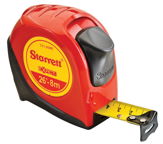 Exact 1'' x 26' (8m) English/Metric Pocket Tape Graduated In 1/16'' Millimeters