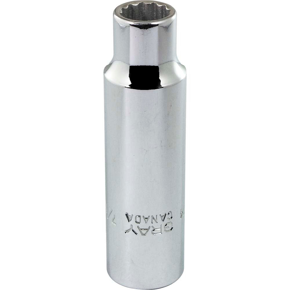 Douille profonde 1/2" - 7/16" hexagonale, 12 pans
