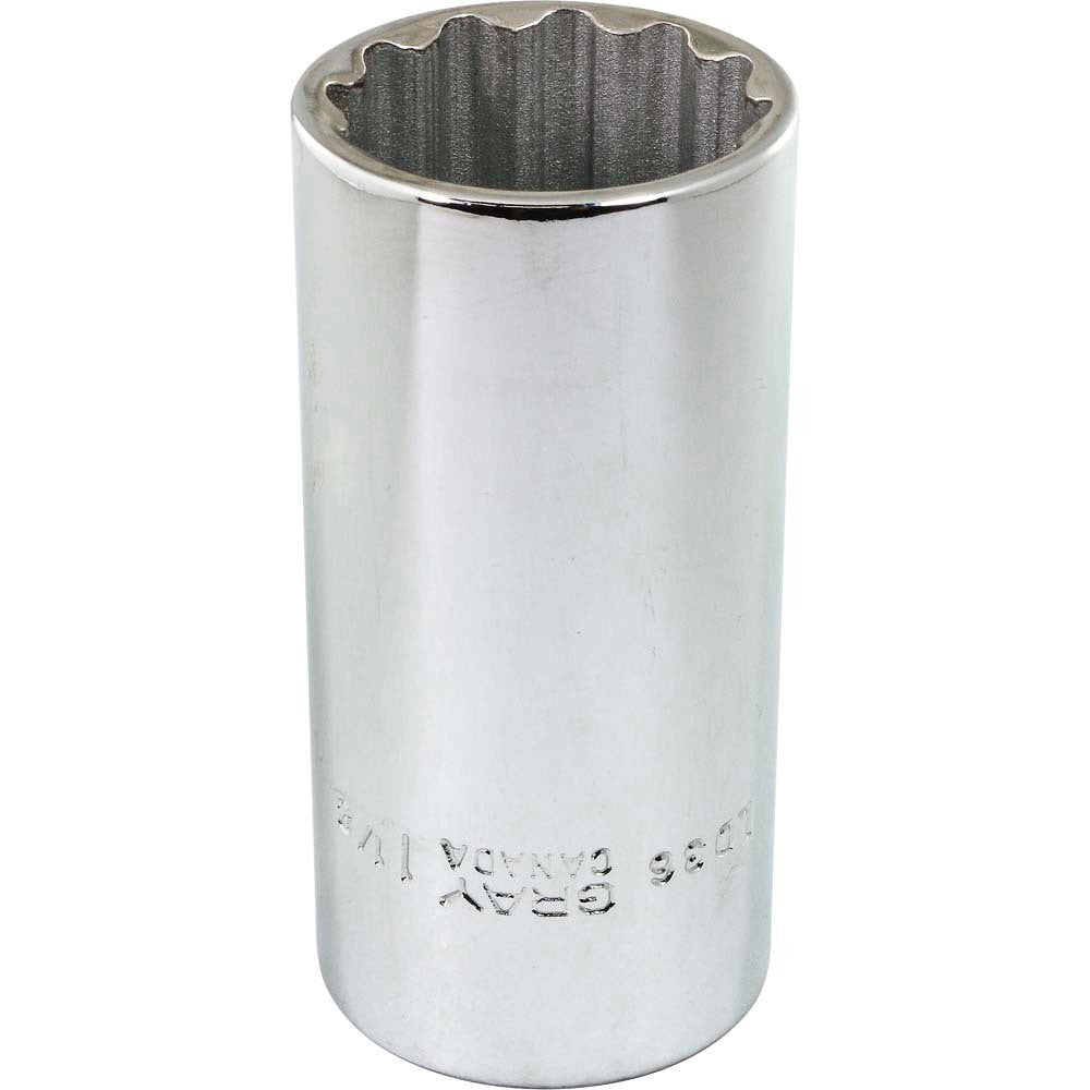Socket - Deep, 1/2" Drive, 1-1/8" Hex, 12-Point
