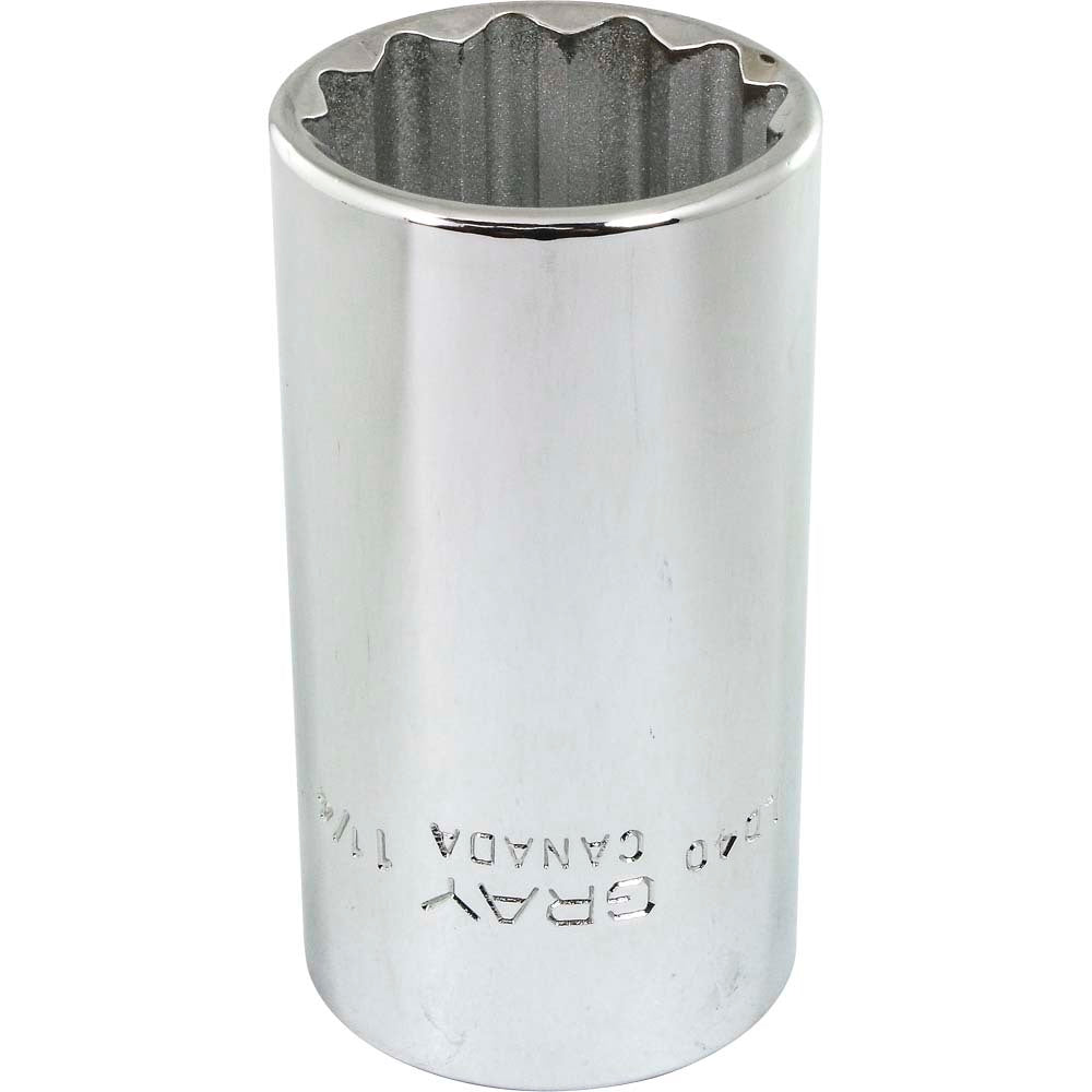 Socket - Deep, 1/2" Drive, 1-1/4" Hex, 12-Point