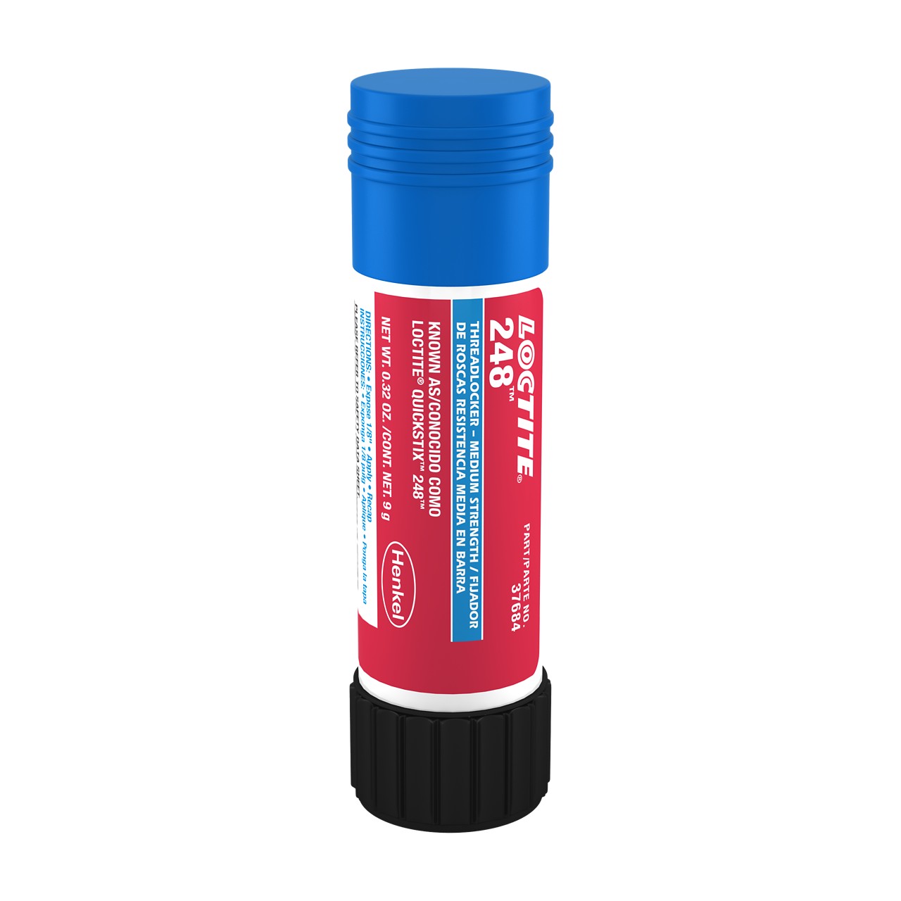 LOCTITE® 248, Blue, Medium Strength Threadlocking Adhesive, 9 g Stick