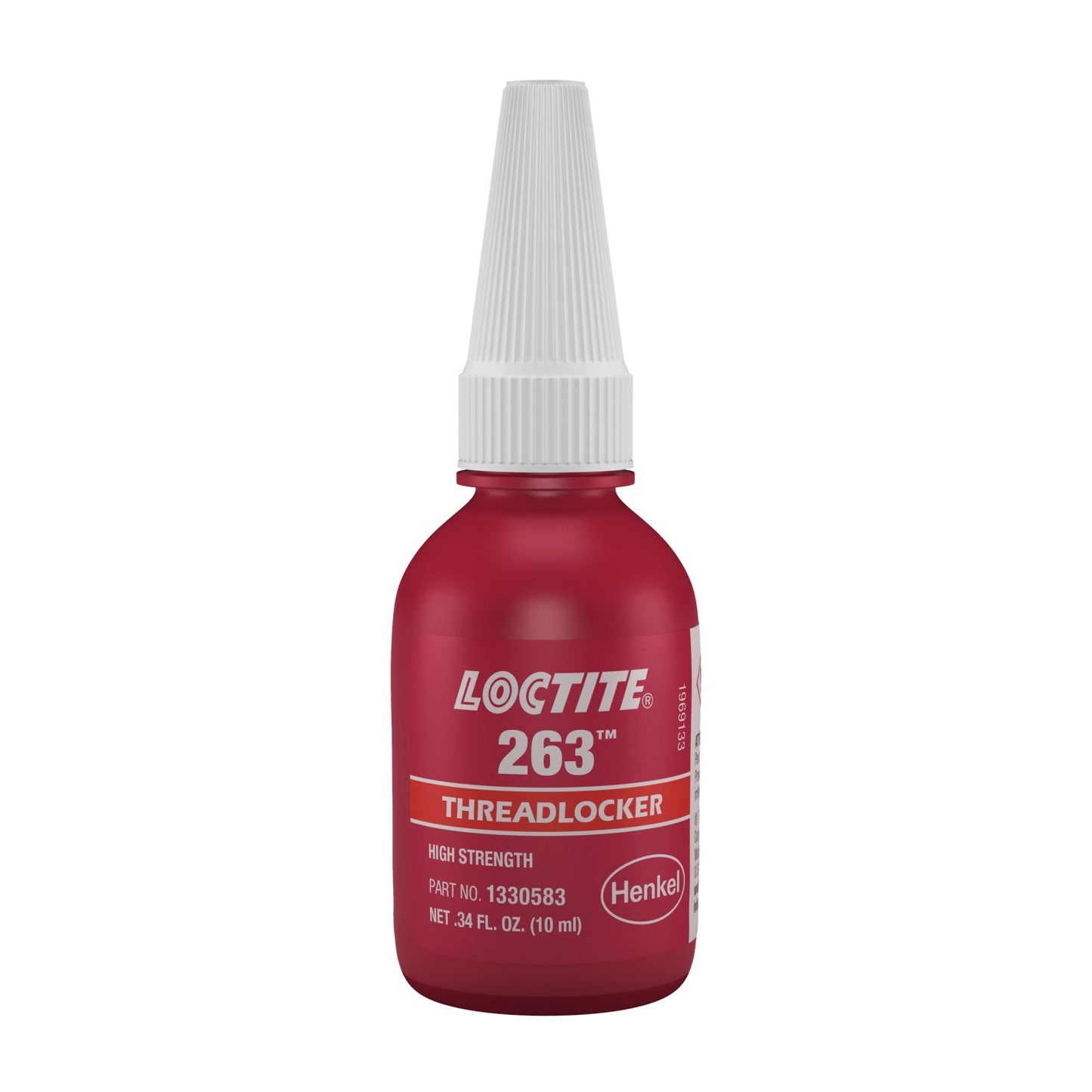 LOCTITE® 263, Red, Dual Cure Acrylic Dimethacrylate Ester Fluorescent Threadlocker, 10 ml Bottle