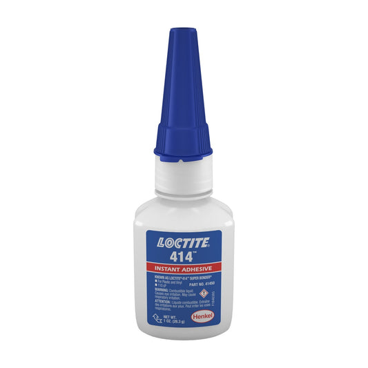 LOCTITE® 414, Transparent, Colorless, Ethyl-Based Instant Adhesive, 1 oz Bottle