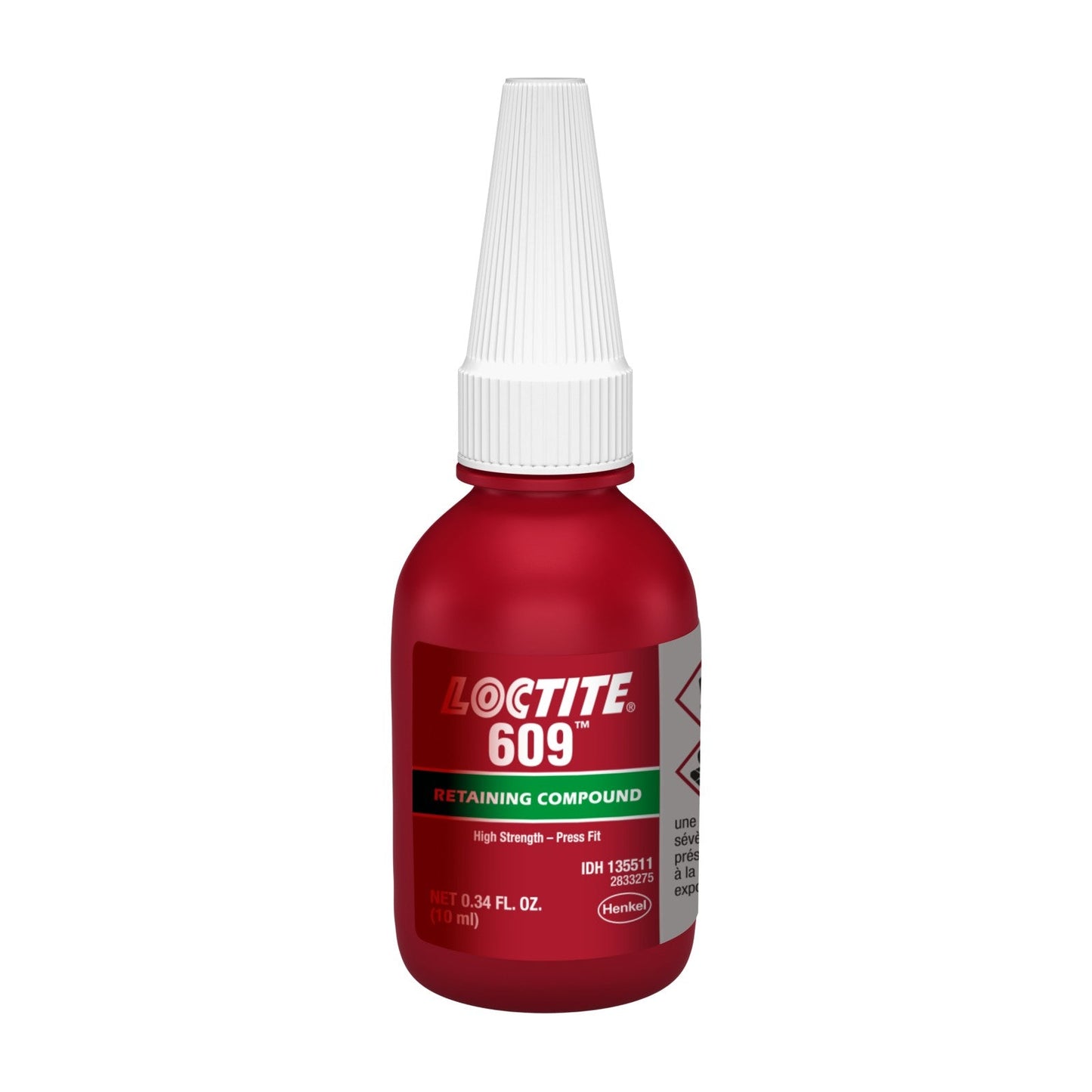 LOCTITE® 609, Green, High Strength Methacrylate Ester Acrylic Retaining Compound, 10 ml Bottle