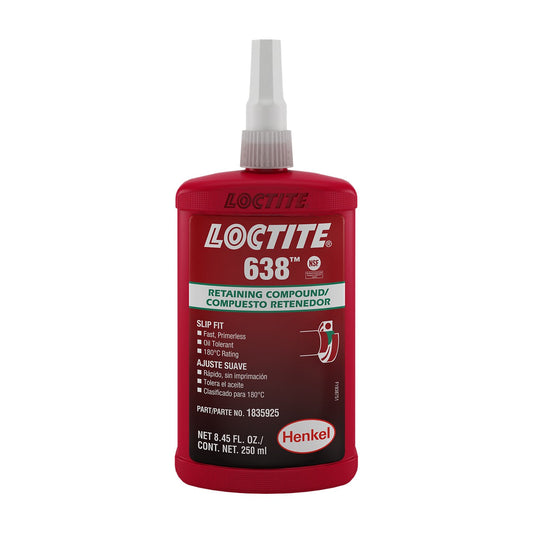 LOCTITE® 638, High Strength, Fast Curing, General Purpose Retaining Compound, 250 ml Bottle