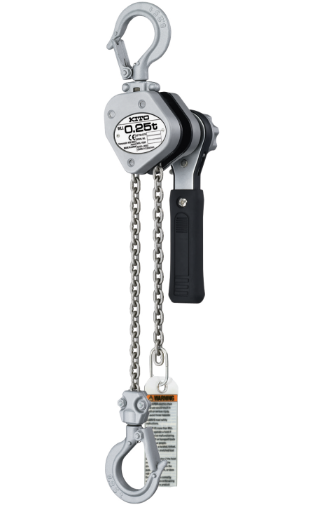 LX Miniature Lever Hoist, Aluminum, 1/4T Capacity, 12ft Lift, Grade 100