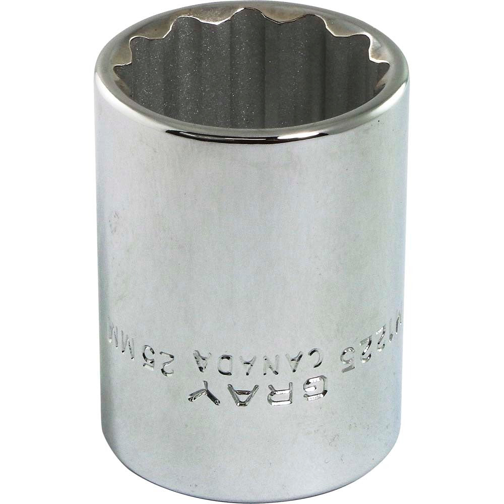 Douille 1/2" - 25 mm hexagonale, 12 pans