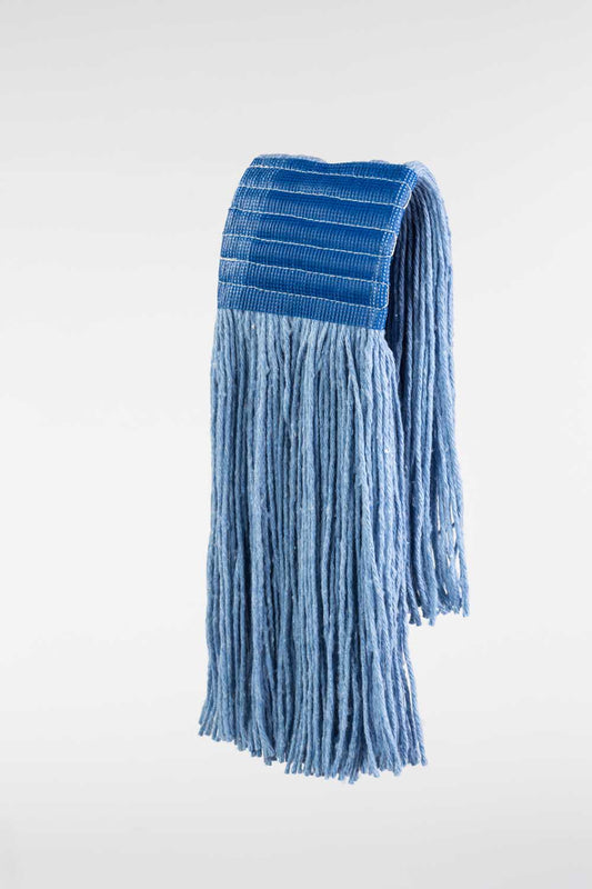 Tête de vadrouille à plancher, Synthétique, bleu, bande large, 16oz