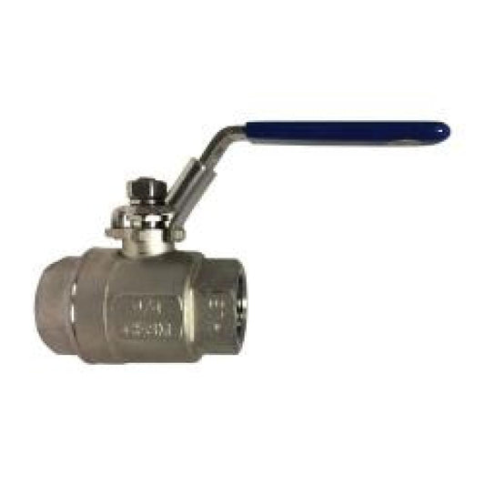 Ball Valve 2-Piece FNPT 1/2" 1000 PSI WOG Stainless Steel