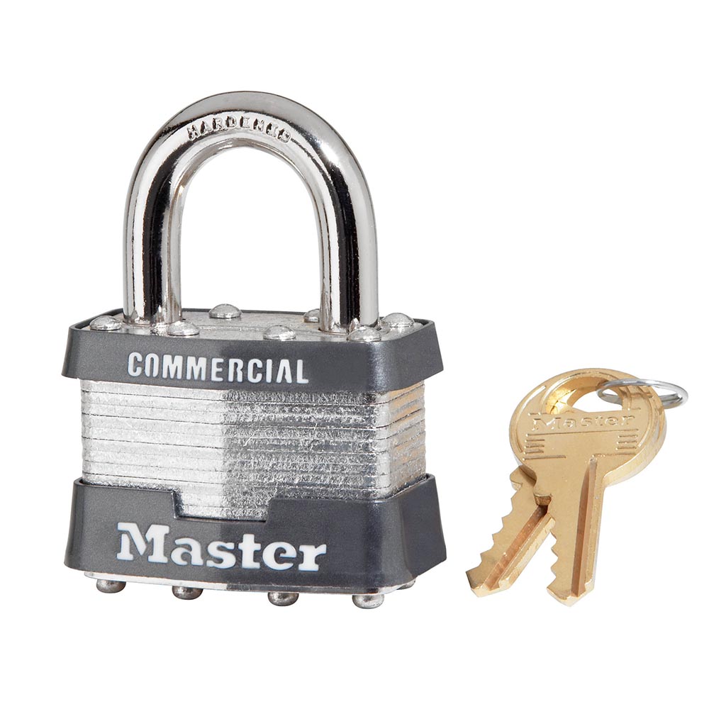 Laminated Steel Pin Tumbler Padlock, 1-3/4 In (44 mm) Wide