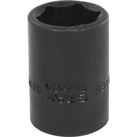 Impact Socket - 1/2" Drive, 18mm, 6-Point - Standard