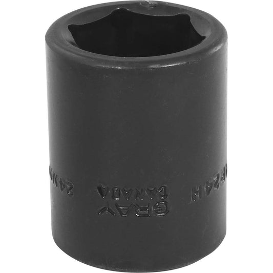 Impact Socket - 1/2" Drive, 24mm, 6-Point - Durable