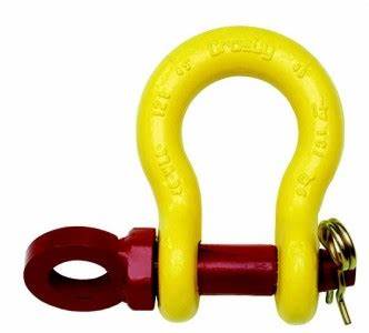 Crosby® G-209R ROV Shackle, Yellow, Forged Steel, 6.5T, 1.44"