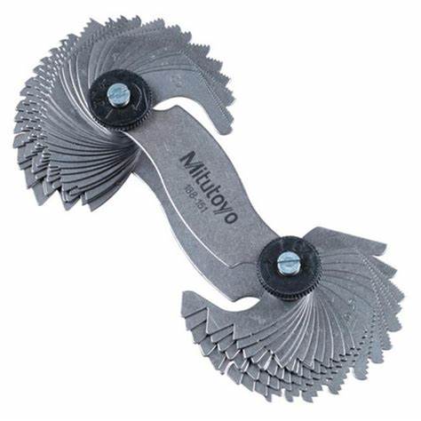 Mitutoyo 188‑151 Thread Pitch Gauge Set 60° Angle 51 Leaves