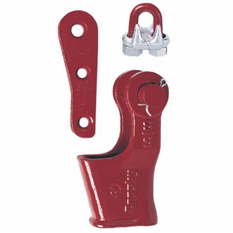 Crosby® S-421T Wedge Sockets, Red, Steel, 3/8" Wire Rope Diameter 