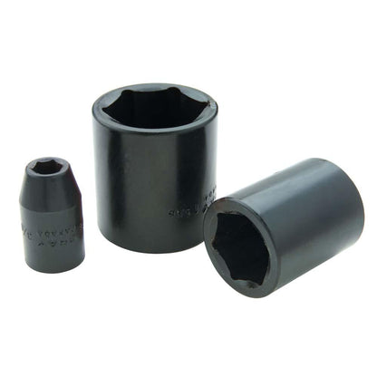 1/2" Drive 6 Point Standard Length Impact Sockets - Black Industrial Finish