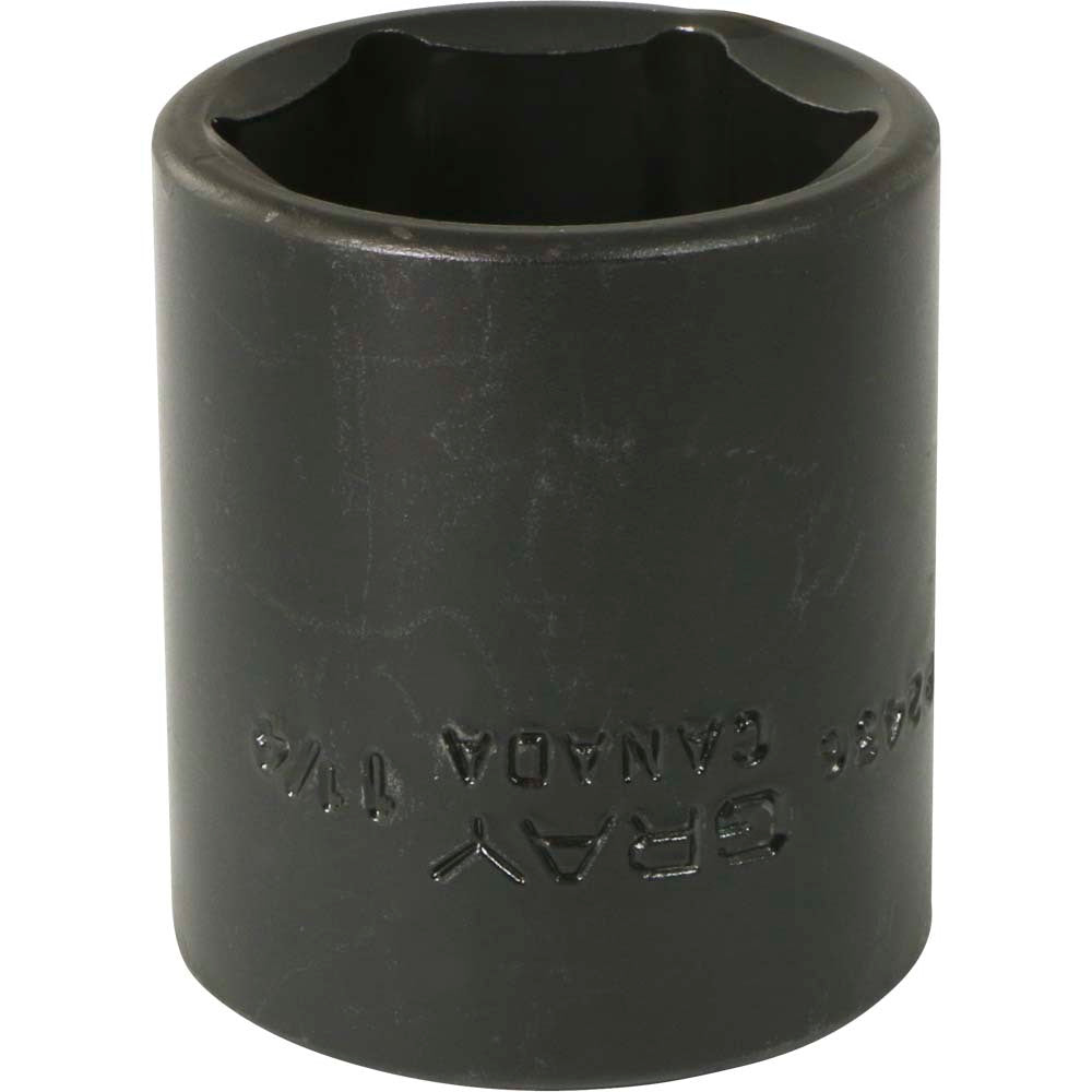 1/2" Drive 6 Point Standard Length Impact Sockets - Black Industrial Finish