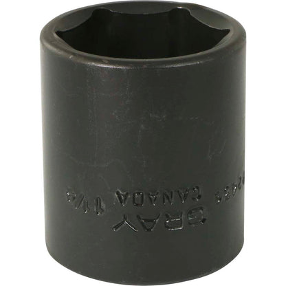 1/2" Drive 6 Point Standard Length Impact Sockets - Black Industrial Finish