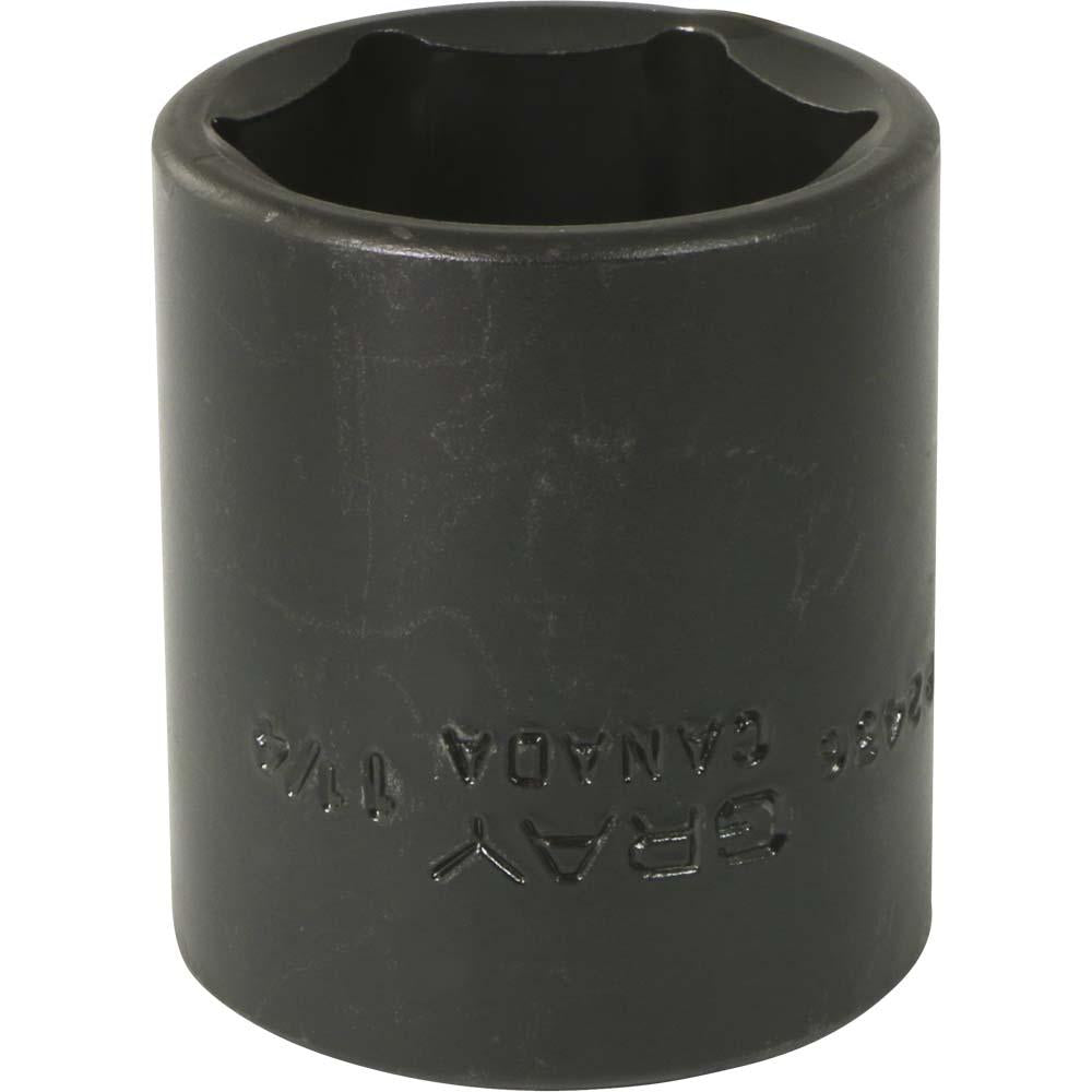 1/2" Drive 6 Point Standard Length Impact Sockets - Black Industrial Finish