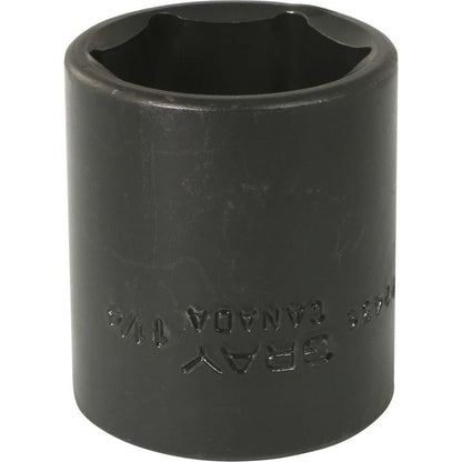 1/2" Drive 6 Point Standard Length Impact Sockets - Black Industrial Finish