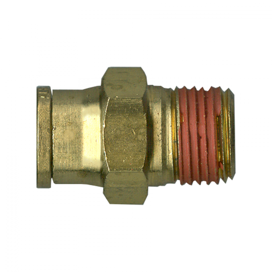 Push-To-Connect Male Pipe Connector, Brass, 1/8 Tube x 1/16 NPT