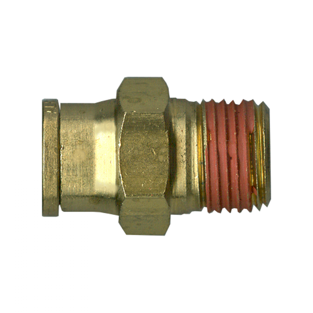 Push-To-Connect Male Pipe Connector, Brass, 3/8 Tube x 1/8 NPT