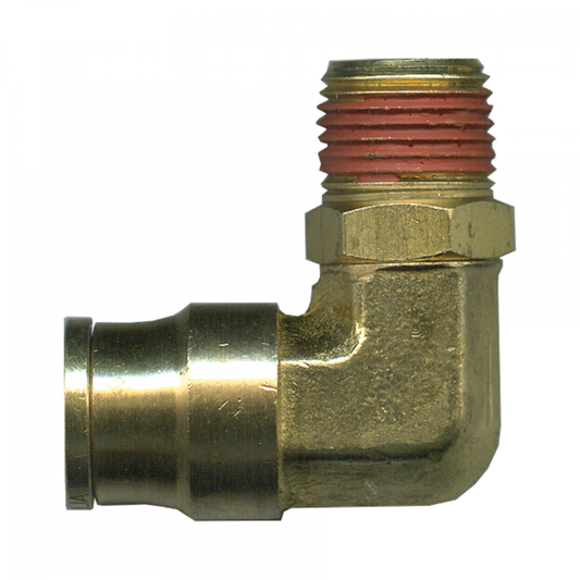 90° Male Push-To-Connect Pipe Swivel Elbow, Brass, 3/8 Tube x 1/4 NPT Swivel