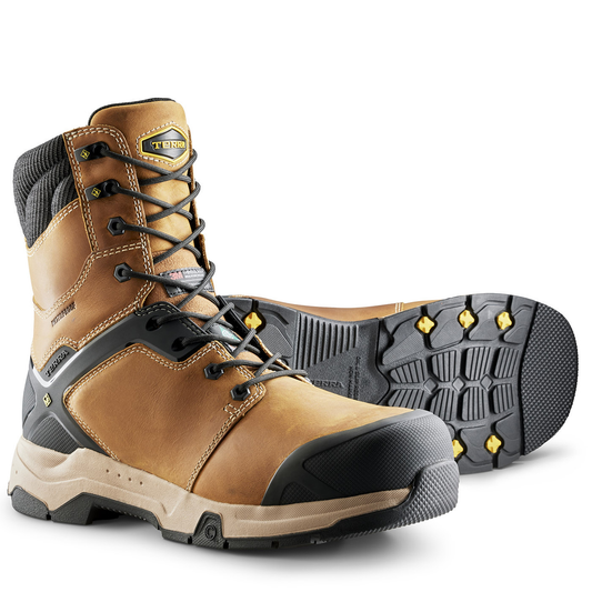 Terra® Carbine 8" Composite Toe Work Boot with EXOLOK™ & OMNICORE® Technology, Size 9
