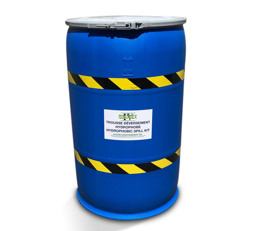Hydrophobic Spill Kit, Blue, Plastic, 45 Gallon Drum