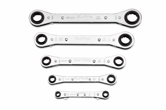 5 Piece 12-Point SAE Latch-On® 0° Offset Ratcheting Box Wrench Set (1/4–7/8")
