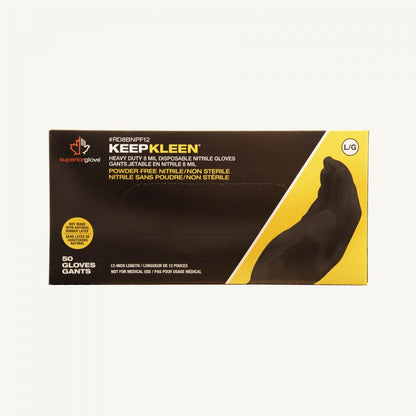 Gants nitrile alimentaire 8 mil, noir, GR: L, 50/bte