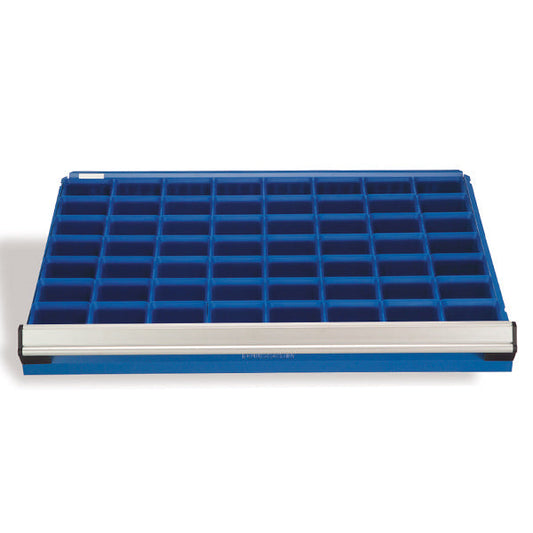 Plastic Bin Cups for Drawers, Blue, 4"W x 3"D x 3"H