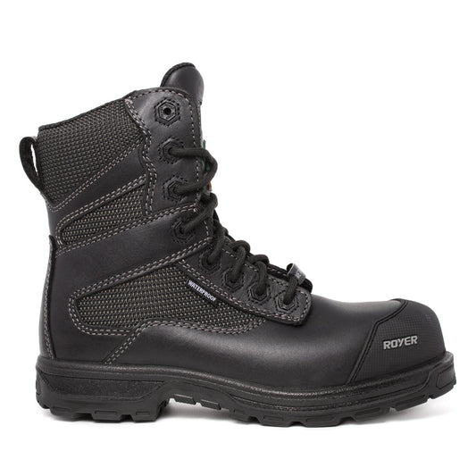AGILITY™ AIRFLOW™, Men's 8 inch CSA Approved, Waterproof, Composite Toe Cap, Work Boots, Black, Size 8.5