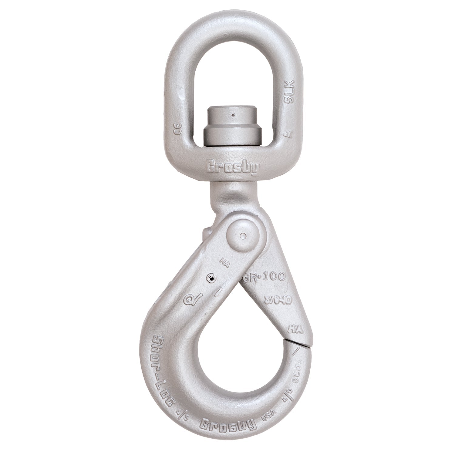 Crosby® S-13326 SHUR-LOC® Swivel Hooks with Bearing, Forged Alloy Steel, H, 3/8"