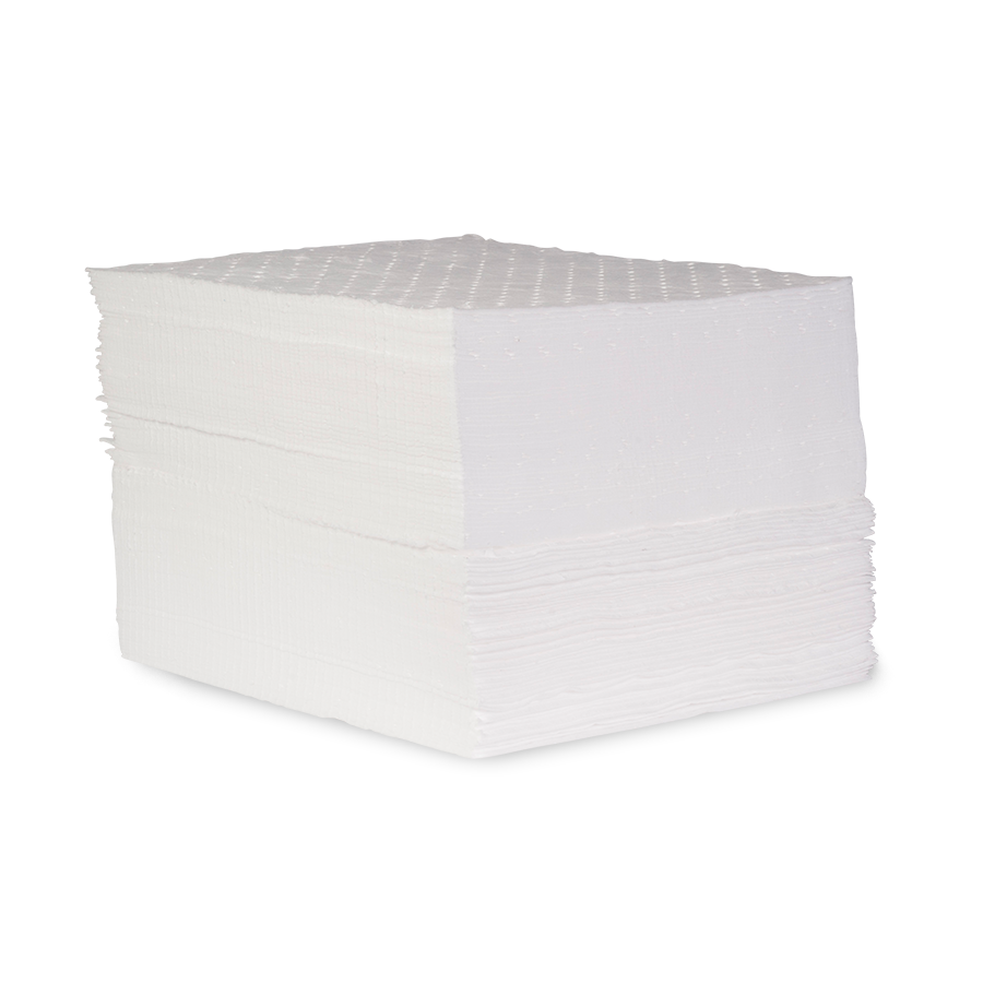 Oil Absorbent Pad, Mid Weight, 15''X15'', 100/bale
