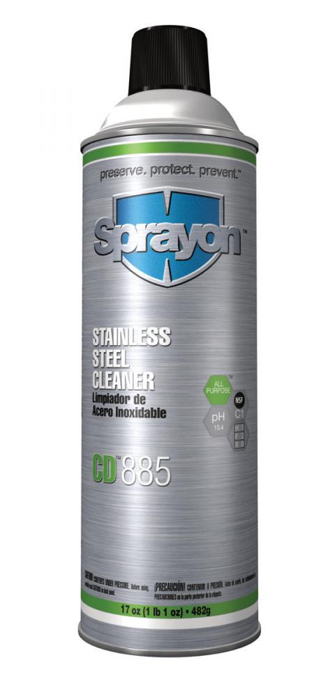 Sprayon® Stainless Steel Cleaner, CD885, Aerosol, 482g