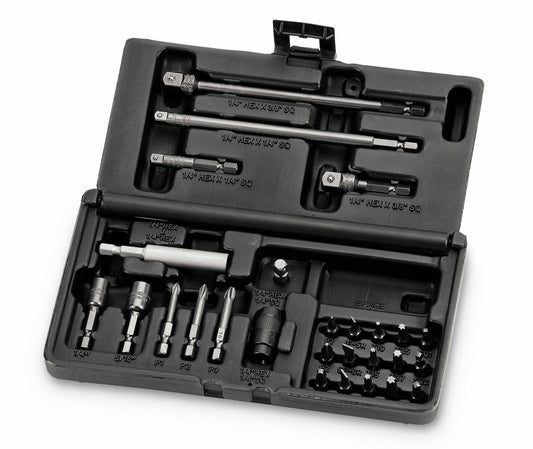27 pc 1/4" Hex Drive Adaptor and Bit Set (Ball-Detent)