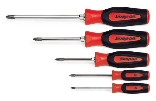 Jeu de 5 tournevis à poignée souple PHILLIPS® Instinct® (rouge)
