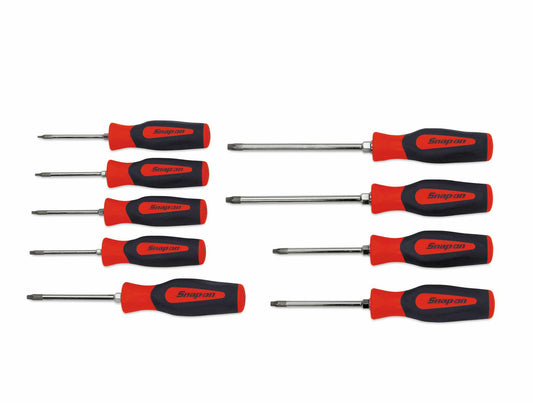 Jeu de 9 tournevis TORX® Instinct® à poignée souple (T8-T45) (rouge)
