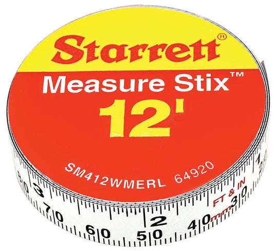 1/2" x 4m/12ft Mesure Stix Anglais/Métrique De Droite à€ Gauche