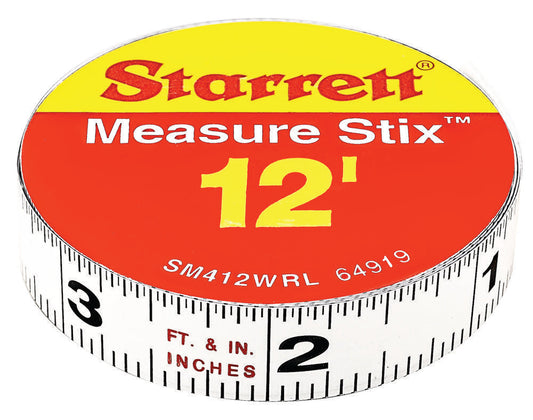 Mesure Stix 1/2" x 12 pieds Anglais (de droite à gauche)
