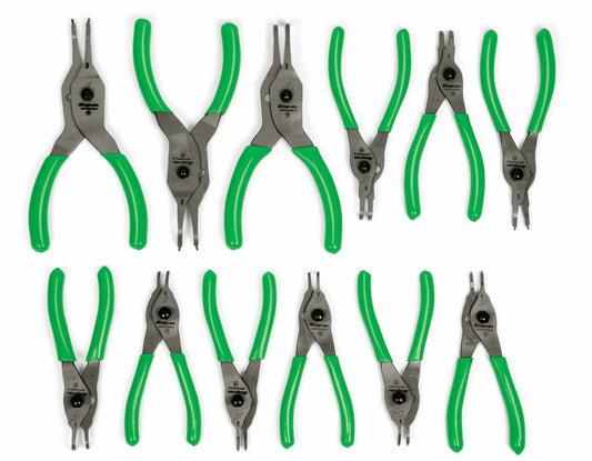 Jeu de 12 pinces à circlips (vert)