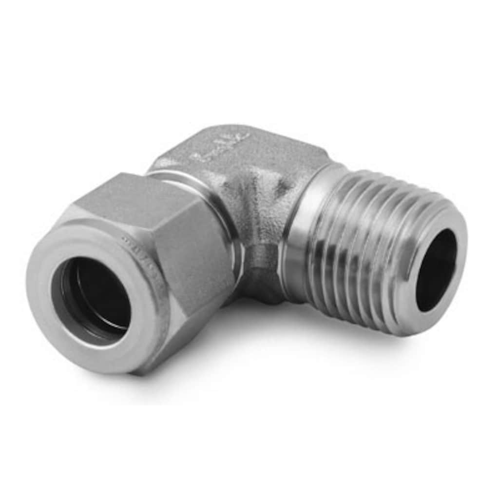 Swagelok Tube Fitting, Male Elbow, 3/8 In OD X 1/4 In Male NPT, Stainless Steel
