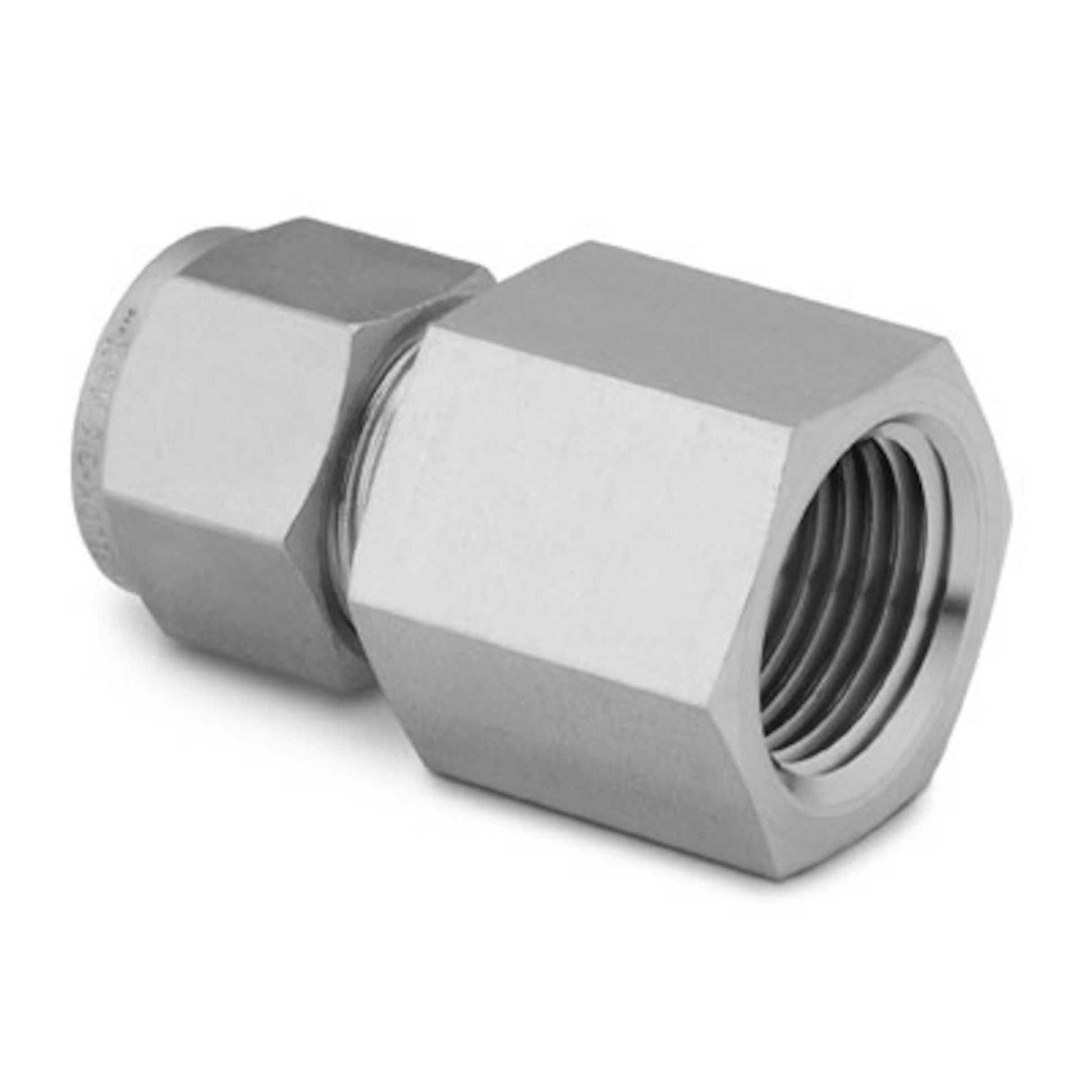 Swagelok Tube Fitting, Female Connector, 3/8 In OD X 1/4 In Female NPT, Stainless Steel