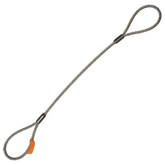 Wire Rope Sling, 3/8" x 6', Eye & Eye