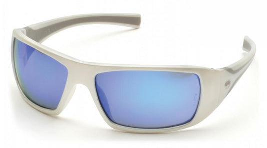 Goliath - Monture blanche/Verres miroir bleu glacier