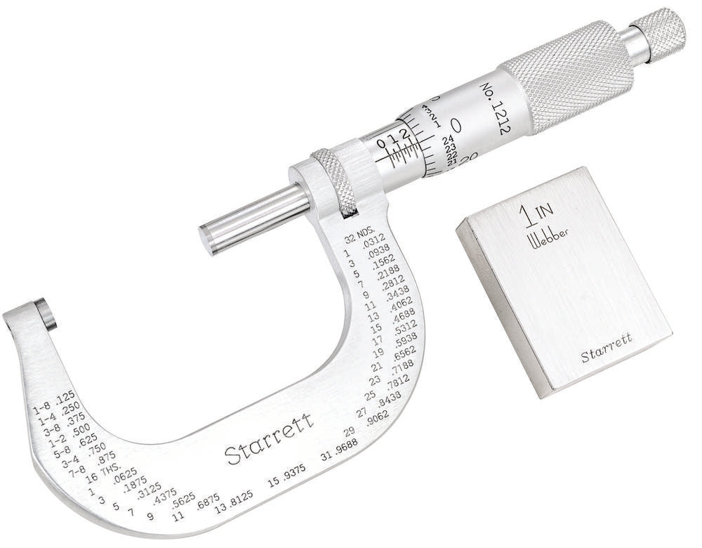Micromètre extérieur en acier inoxydable, plage de mesure 1-2", graduations 0,0001"